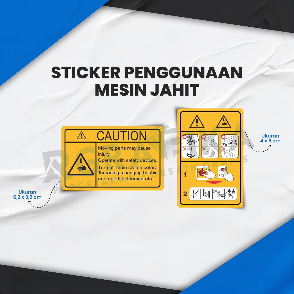 

Stiker Penggunaan Mesin Jahit | Sticker Caution Kuning Murah