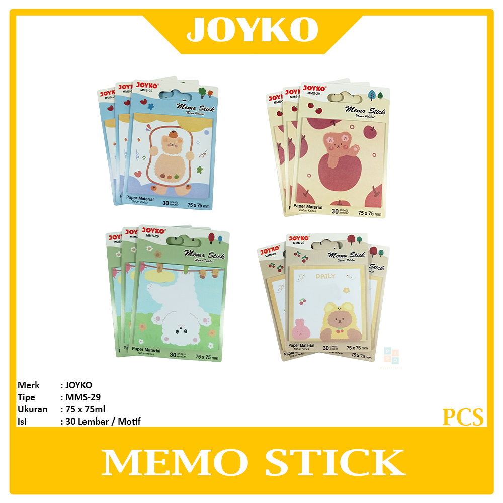 

JOYKO - MMS-29 Memo Stick Kertas Memo Tempel Bear - Pcs