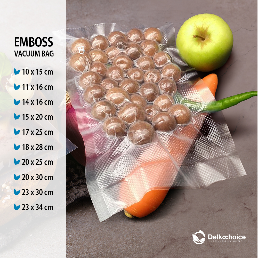 Plastik Vacuum Vakum Makanan Embossed Embos Ukuran Kecil