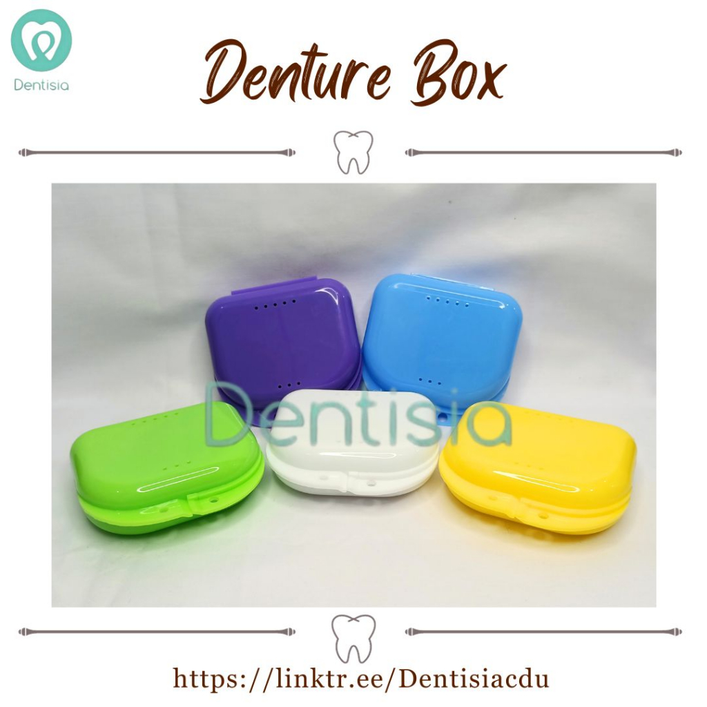 Tempat gigi palsu 1 Rahang / Denture Case/ Retainer Box