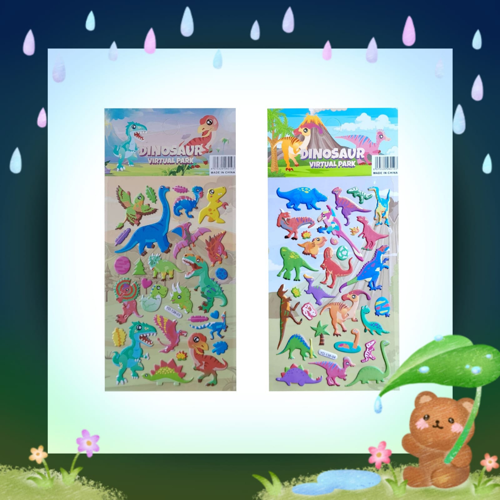 

Sticker Timbul Gambar Tempel Stiker Anak Karakter Dinosaurus Dinosaur 2