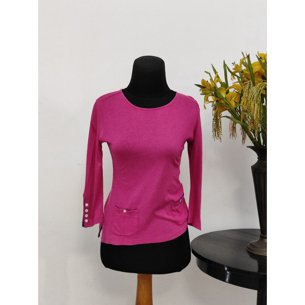 KAOS WANITA LENGAN PANJANG WARNA UNGU