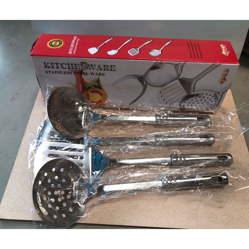 Techtopia01 [ Stainless Steel ] Spatula Set Stainless Steel Isi 4 / Sutil Set