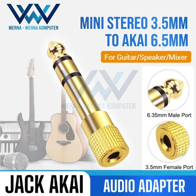 Konektor Audio Jack Akai Stereo 6.5mm to 3.5mm AKAI to AUX female