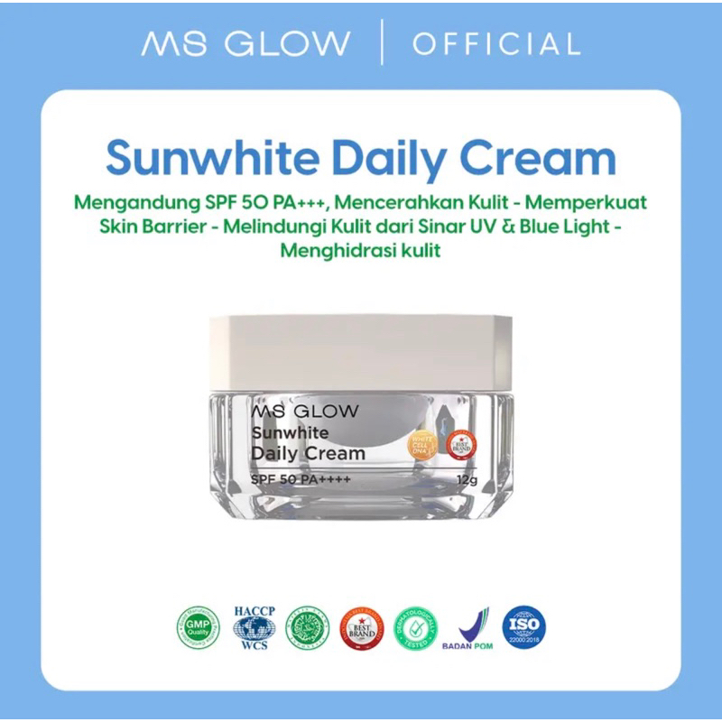 Sunwhite daily cream spf 50 || msglow banjar