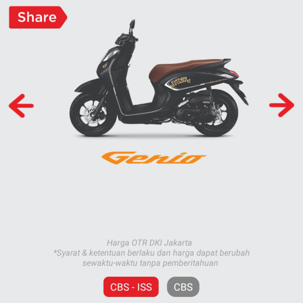 Honda Genio Fabalous Matte CBS ISS Type Motor Matic