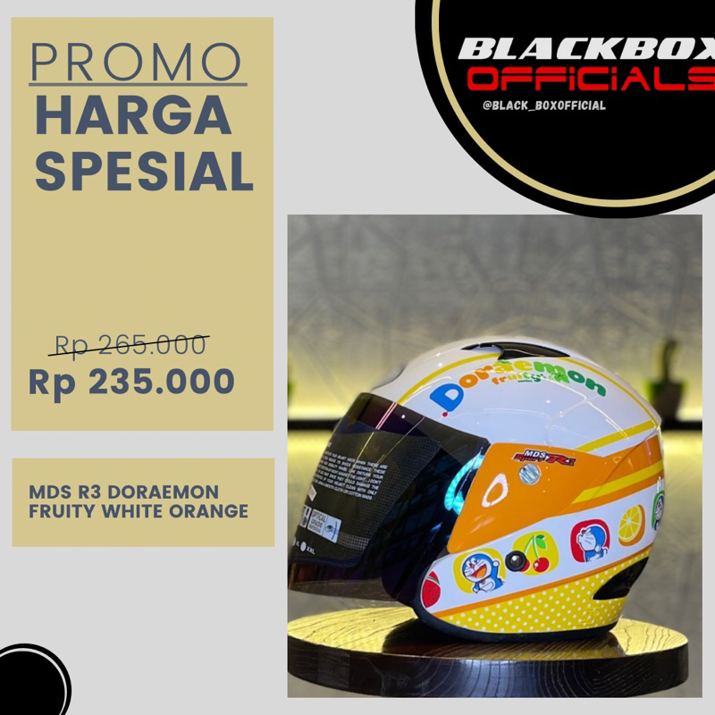 Helm MDS Sport R3 Doraemon Fruity White Orange
