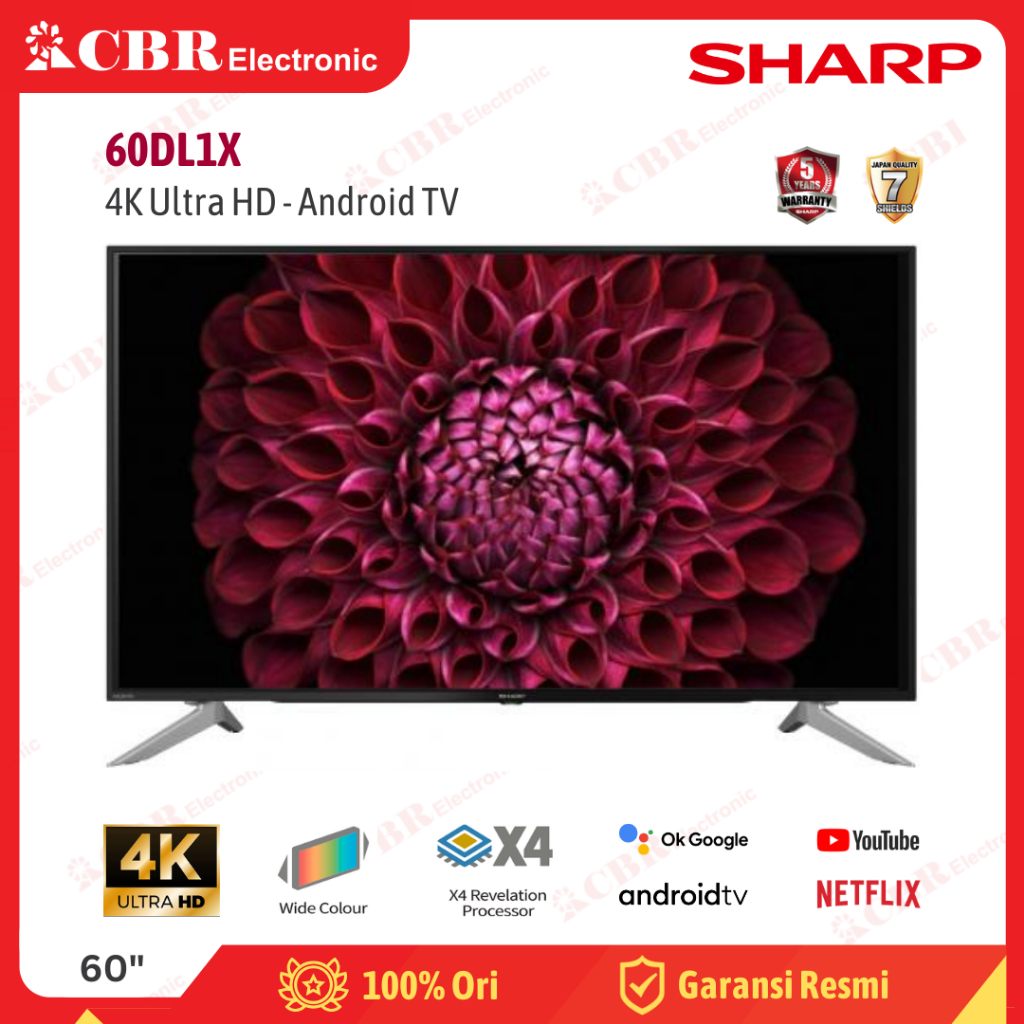 TV SHARP 60 Inch LED 60DL1X (4K UHD-Android TV)