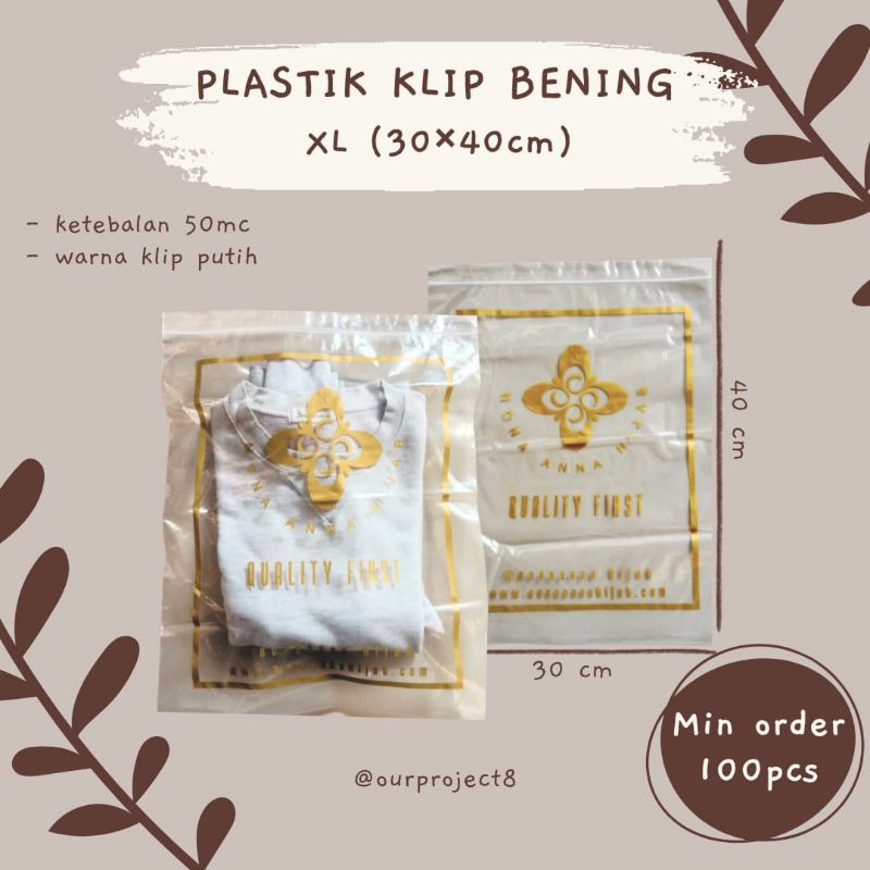 [MIN 100PCS] 30X40 PLASTIK KLIP ZIPLOCK XL 30X40 + SABLON / PLASTIK ZIPLOCK / PLASTIK ZIPPER / PACKI