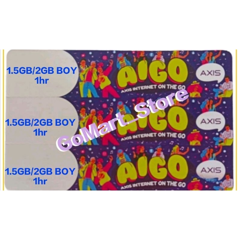 Axis voucher 1,5Gb/2Gb boy, 1hr. vocher fisik Axis grocier murah