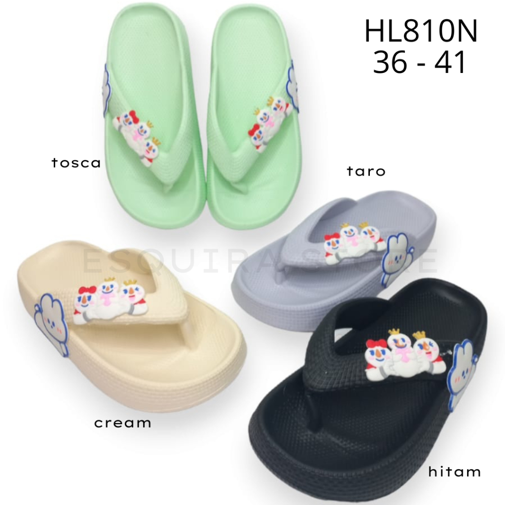 Sandal Japit Remaja / Dewasa Wanita Motif Kelinci Mixue HL810N