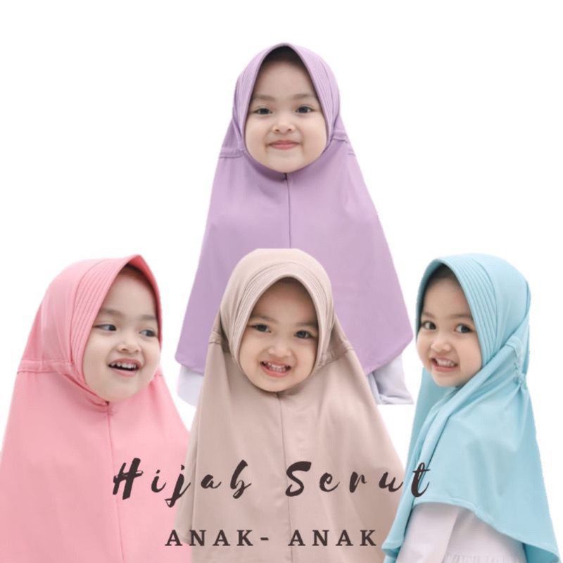 Hijab Instan Serut Anak Bahan Spandex Jersey Premium / Jilbab Anak SD TK Instan