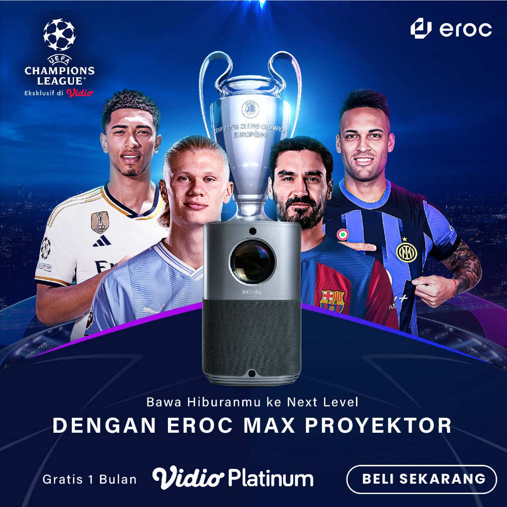 EROC Android Smart Proyektor LCD - Dolby Audio – Netflix – Youtube - Full HD - Built in Speaker - 415 ANSI - Model MAX Image 7