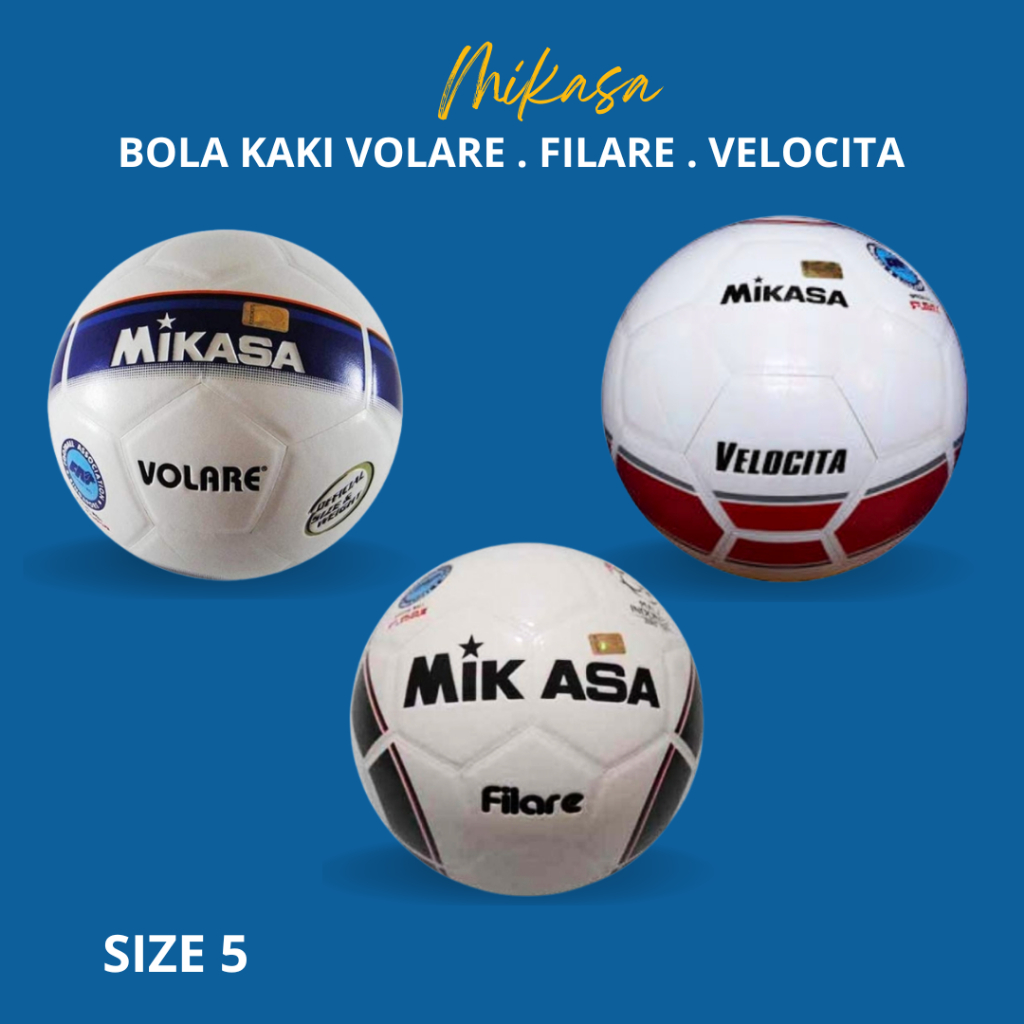 Bola Kaki Mikasa Velocita Volare Filare  size 5 bola sepakbola