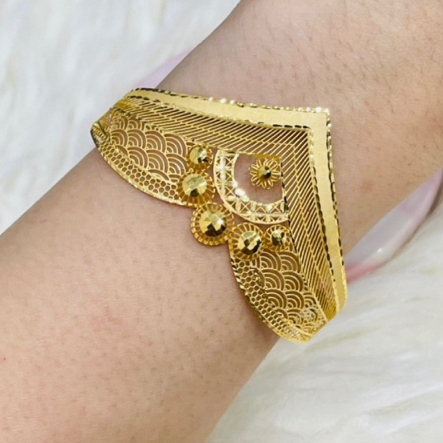 gelang aurel kerawang bola simple elegant emas asli kadar 875