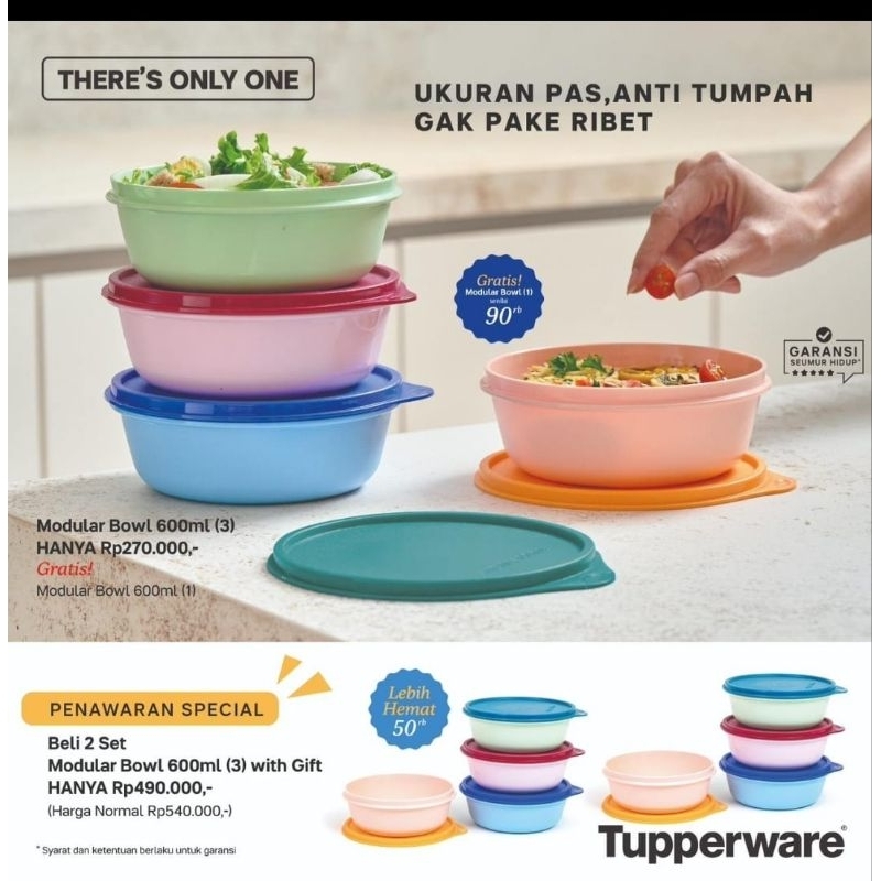 Modular bowl Tupperware Preloved