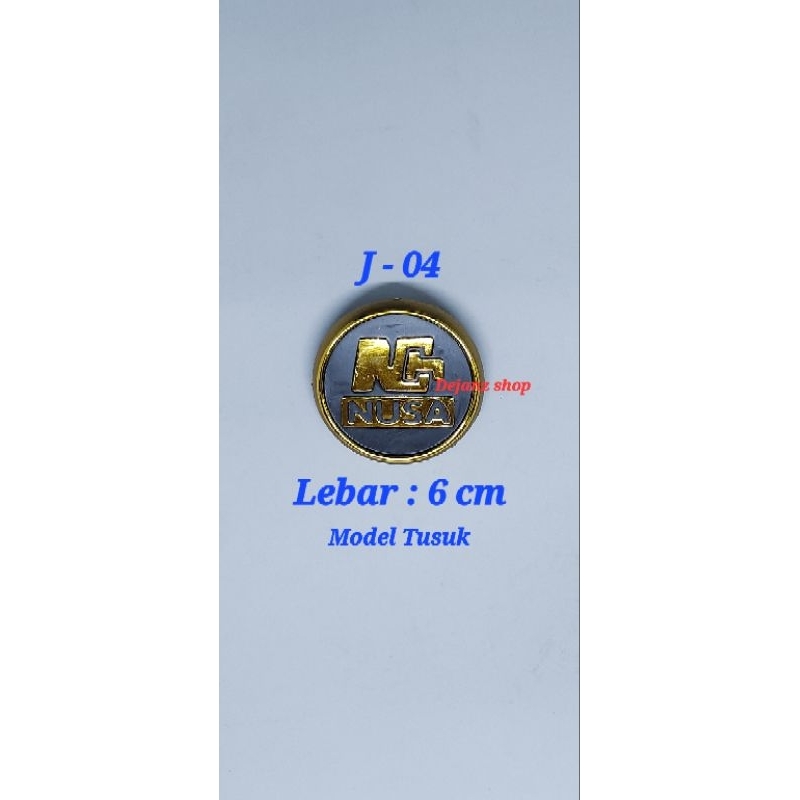 Emblem Logo Simbol Tempelan Stiker Tulisan NCH Nusa Bulat Kijang