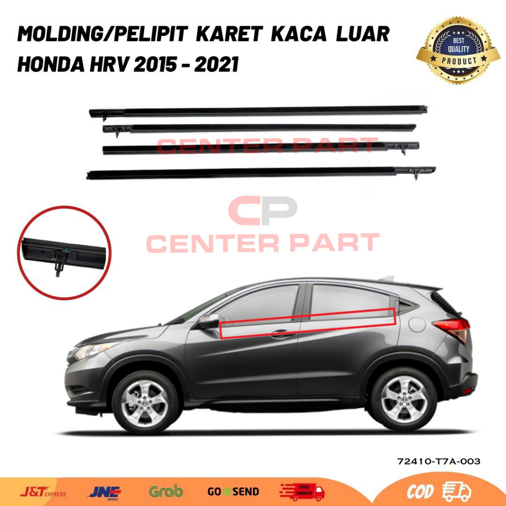 Pelipit Karet Kaca Luar Weather Strip Molding Door Honda Hrv 2015 2016 2017 2018 2019 2020 2021