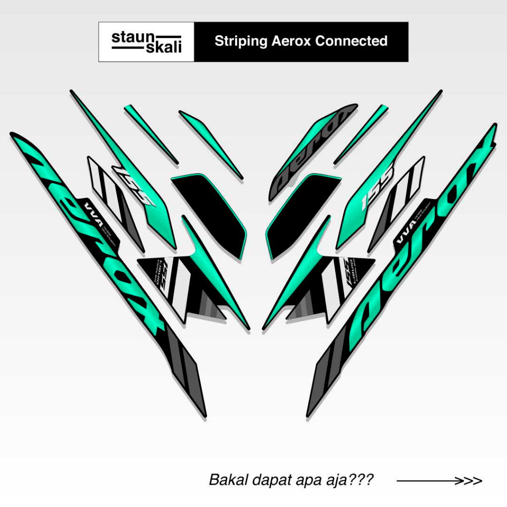 Striping Aerox New Connected 155 Variasi (10) NVX Api Medusa Hotwheel Cyber City Jepang Thailand Vie