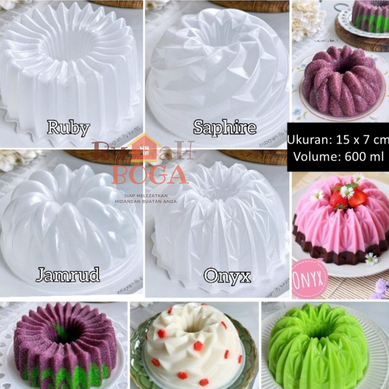 Cetakan Loyang Puding Agar Ager Jelly Jeli Kue Cake JAMRUD Zamrud ONYX Onix RUBY Rubi SAPPHIRE Saphi