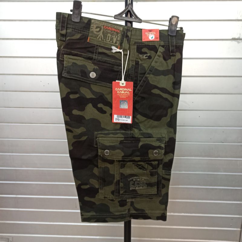 CARDINAL Celana Pendek Cargo Katun Pria Original Doreng EBV606