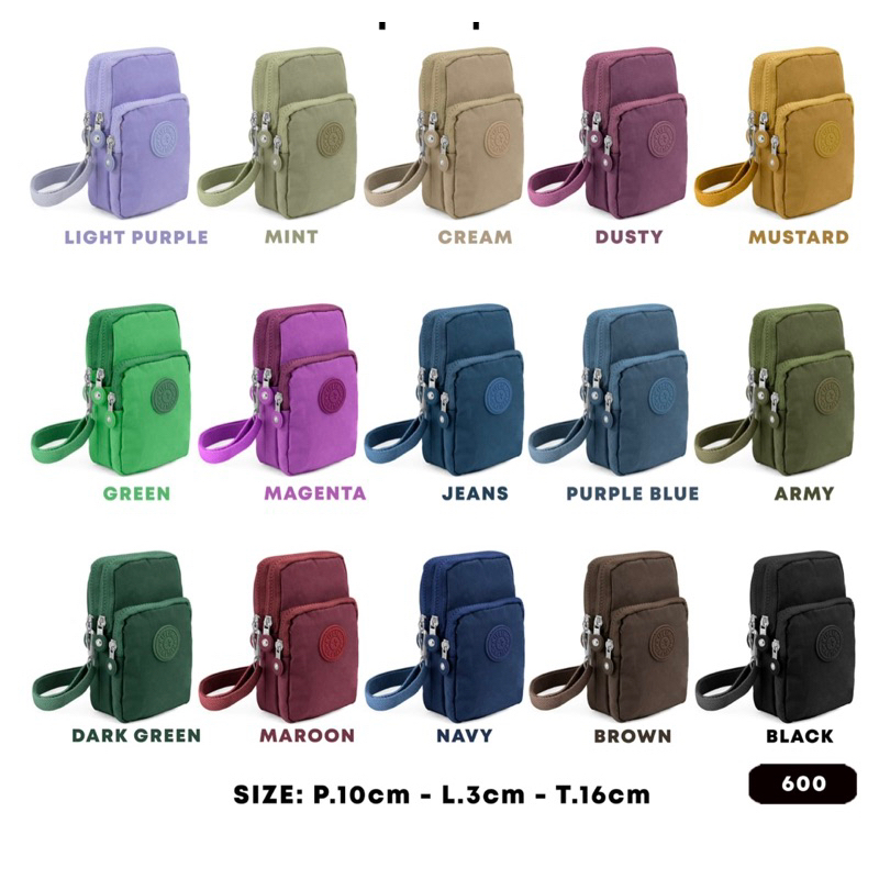 TAS MINI / POUCH ARMBAND SPORT  / TAS HP SELEMPANG WANITA  / TAS NYLON WANITA  KP 2600 Muat Handphon