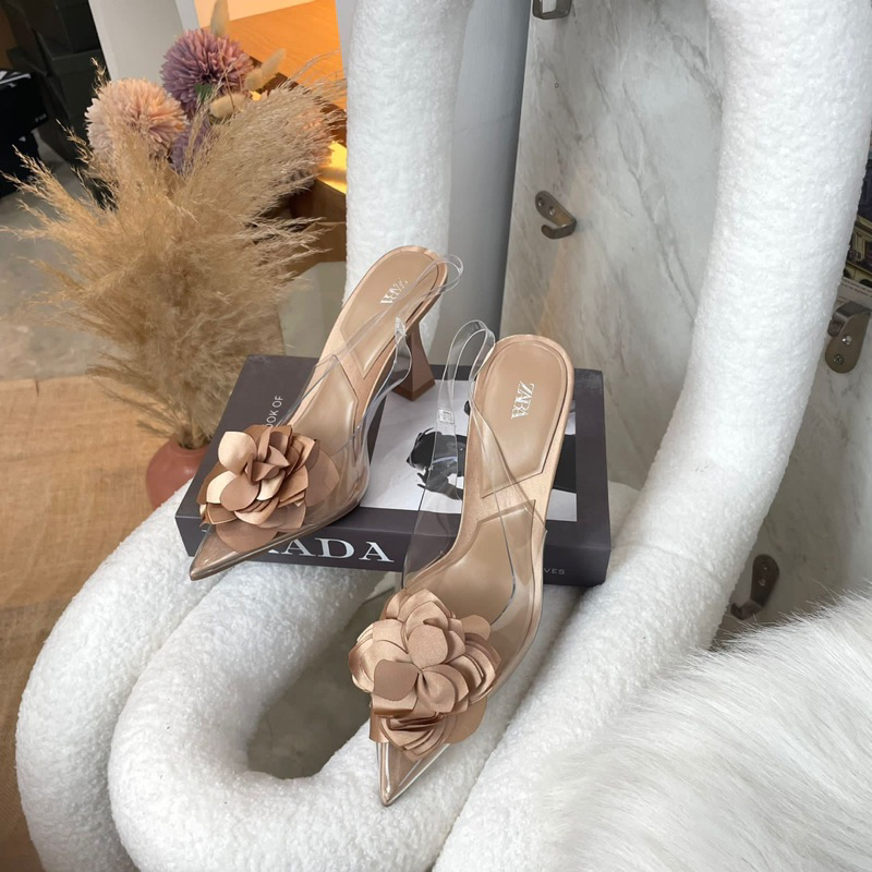 Flory transparant heels 10cm by Zara vynl import wedding heels high quality fashion shoes sepatu wan