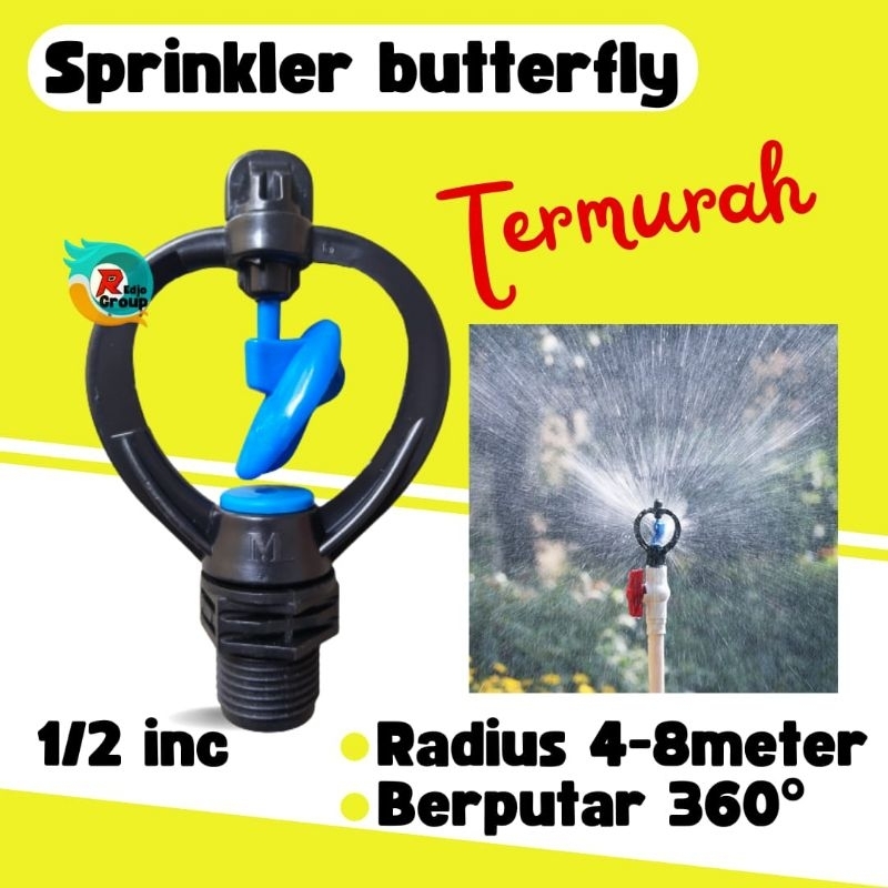 SPRINKLER BUTTERFLY KUPU KUPU ALAT SIRAM OTOMATIS PERKEBUNAN DAN PERTANIAN DRAT LUAR 1/2 INCHI