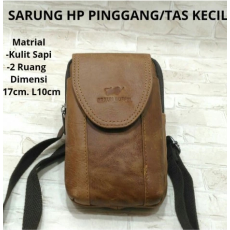 Tas Selempang Pria Sarung HP kulit Asli