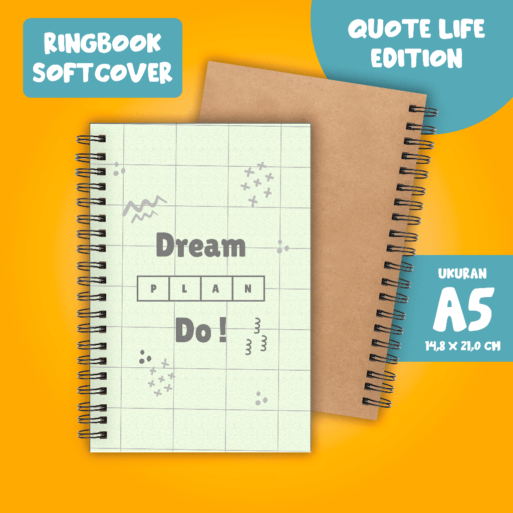 

Softcover Buku Tulis Catatan buku notebook buku diary Notebook Ring Spiral A5 60 Lembar koleksi gambar Quote Life part 1