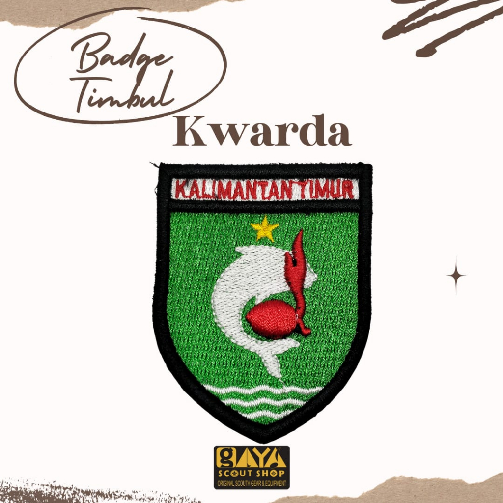 Badge Bordir Timbul Kwarda Kalimantan TImur Termurah