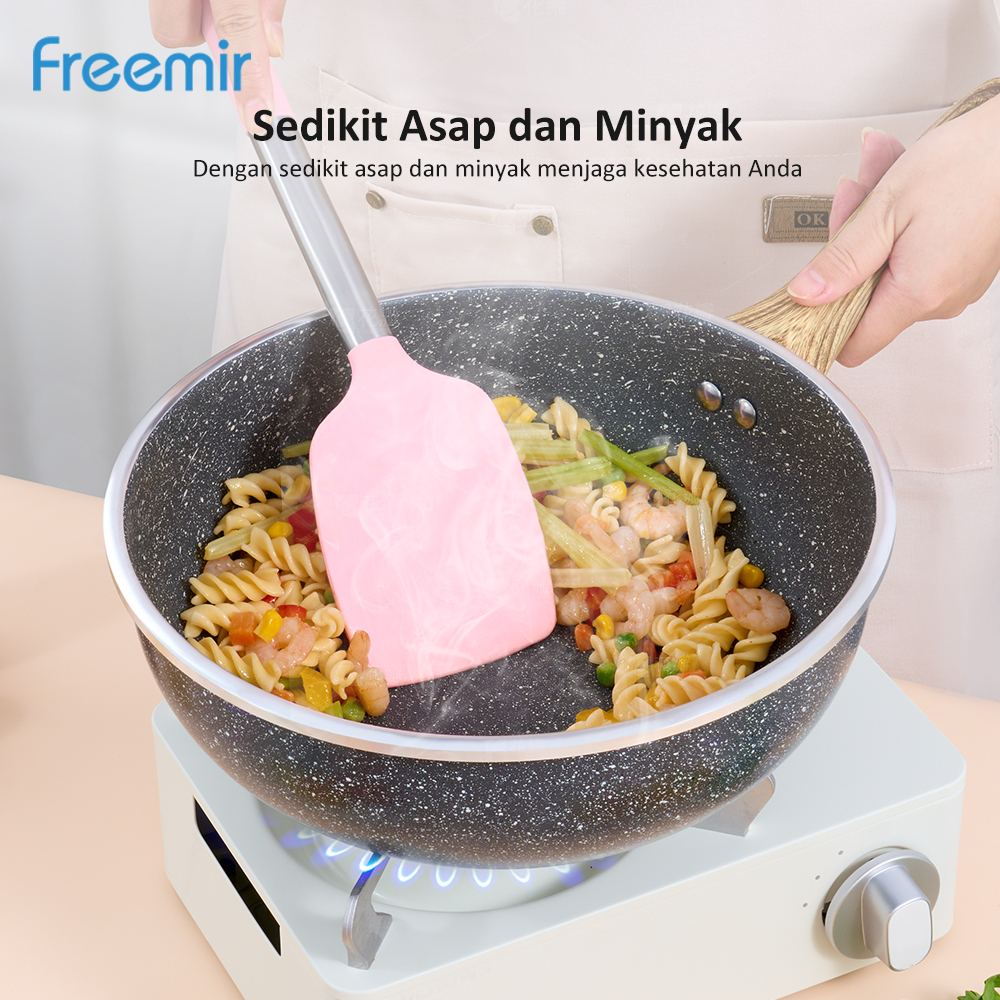 [OFFICIAL MALL] freemir Set 7 Pcs Wajan Panci 26/20/20/16 Cm Anti Lengket Lapisan Granit Alat Masak Lengkap