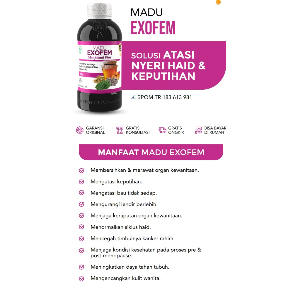 

MADU EXOFEM Original Madu Fira | Solusi Atasi Nyeri Haid dan Keputihan