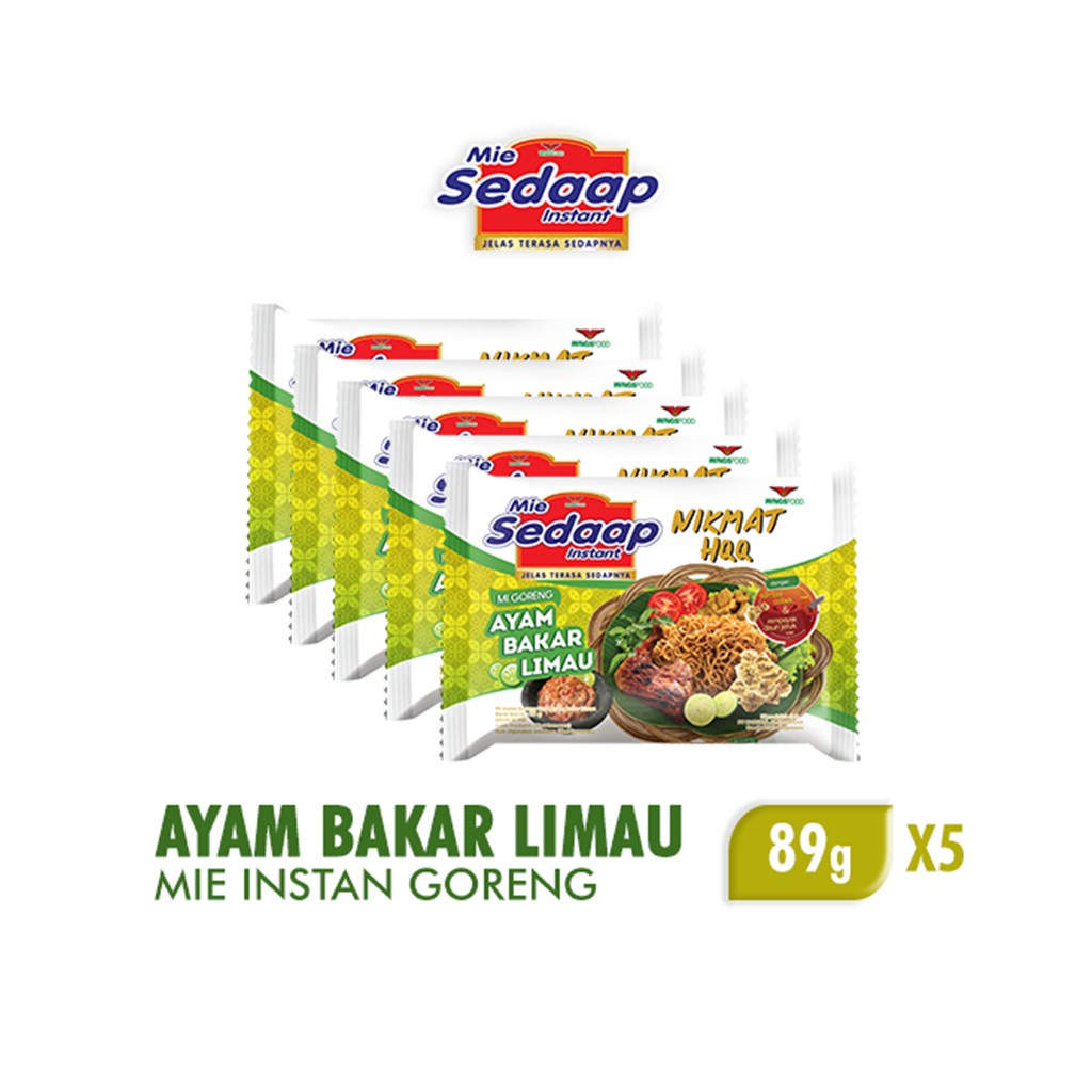 

Sedaap Mie Instant Goreng Ayam Bakar Limau 89g 5 Pcs