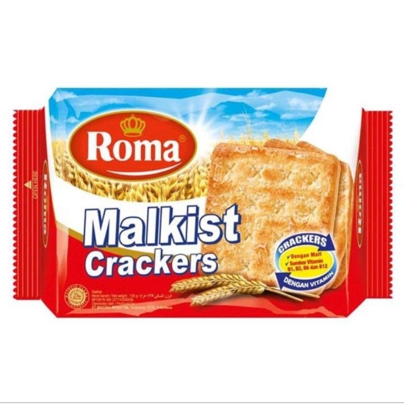 

BISKUIT MALKIST ROMA 3 VARIAN RASA/CAMILAN ENAK 120g