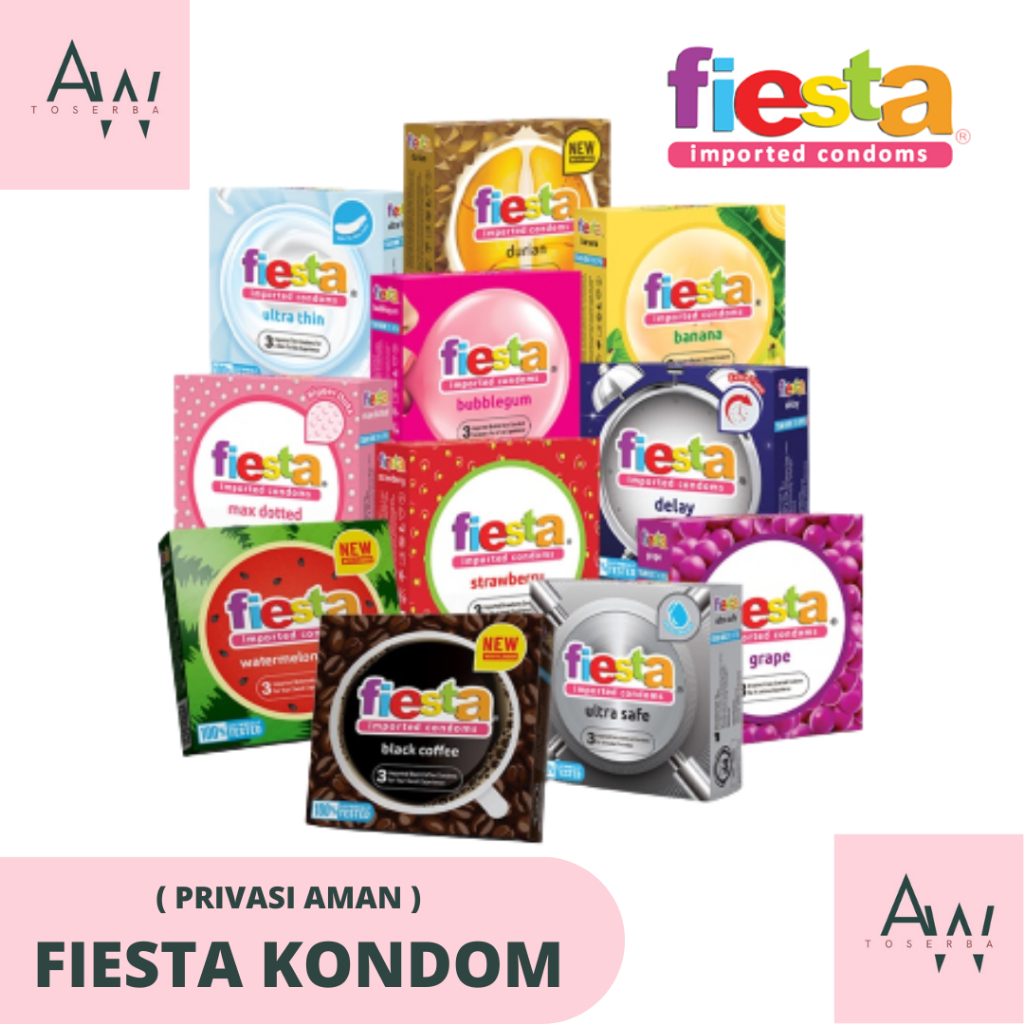 [PRIVASI AMAN] Fiesta Kondom Isi 3 pcs / 12 pcs | Fiesta Condom Kontrasepsi Variasi Ultra Thin Safe 