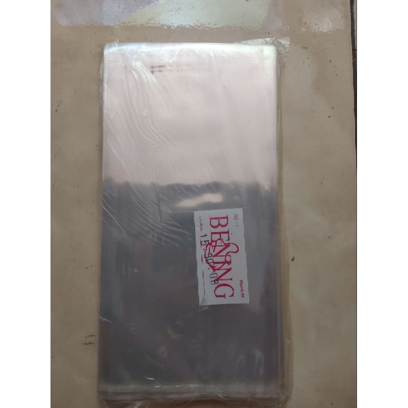 kantong plastik bening PP uk 15x30x08 cap Bening