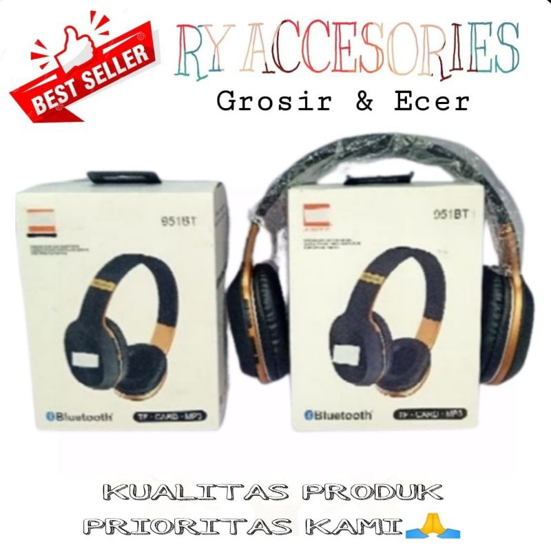 RY - Headphone Bluetooth J P951 Pure Super Bass TF Card MP3 / Headset J P951 BT Bando Handsfree Earp