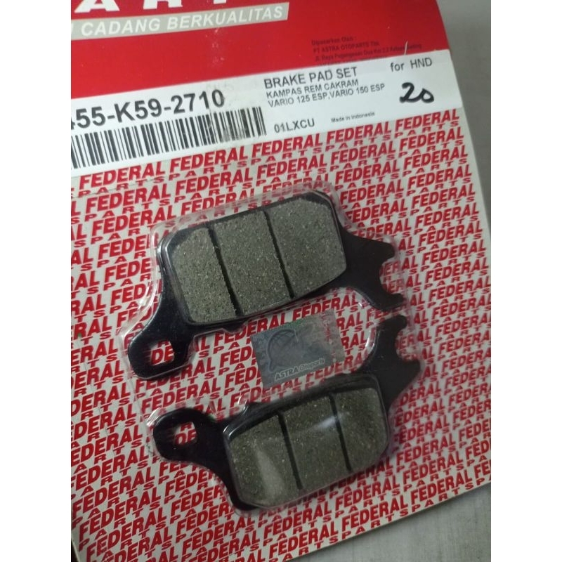 Kampas Rem Cakram Brake Pad Dispad Federal Depan Vario 125 ESP Vario 150 ESP LED Original
