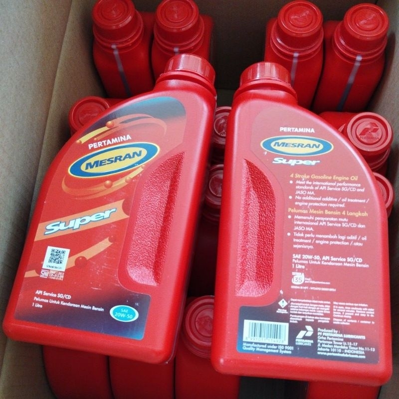 oli mesran super 1 liter sae 20w-50 (dus 20 botol)