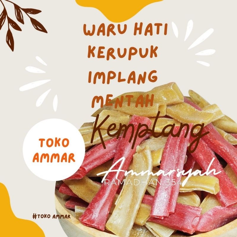 

Waru Hati Kerupuk Implang Mentah(1000gram) 1Kg,Kerupuk Murah