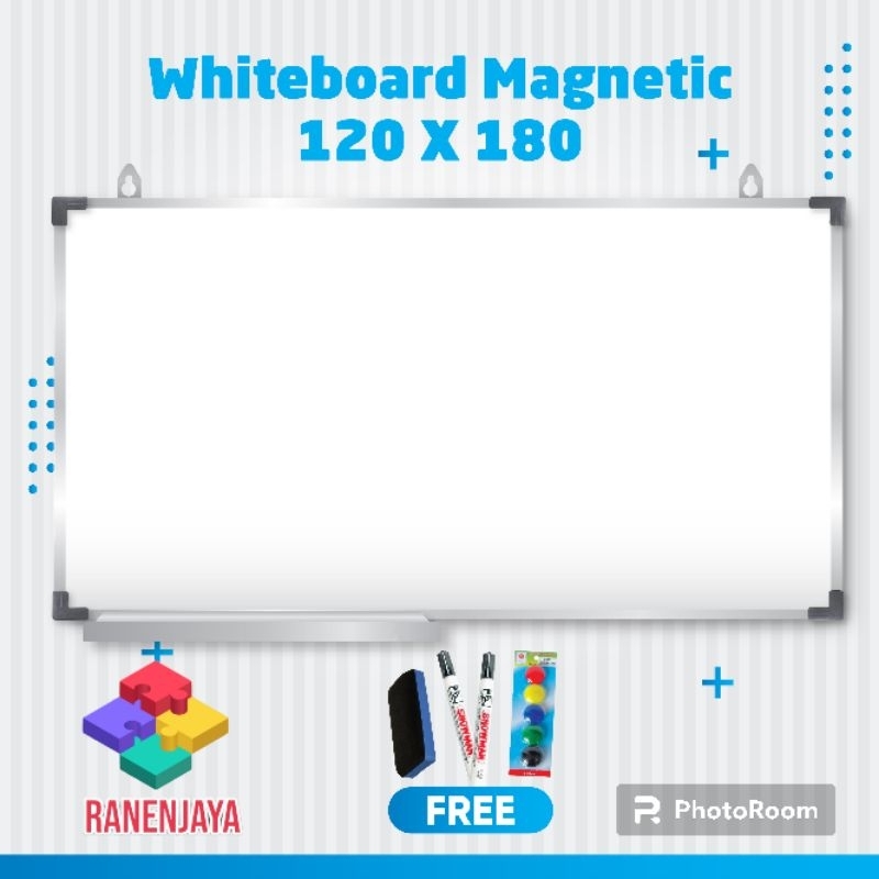 

whiteboard/papan tulis magnetic merk RanenJaya uk 120x180cm