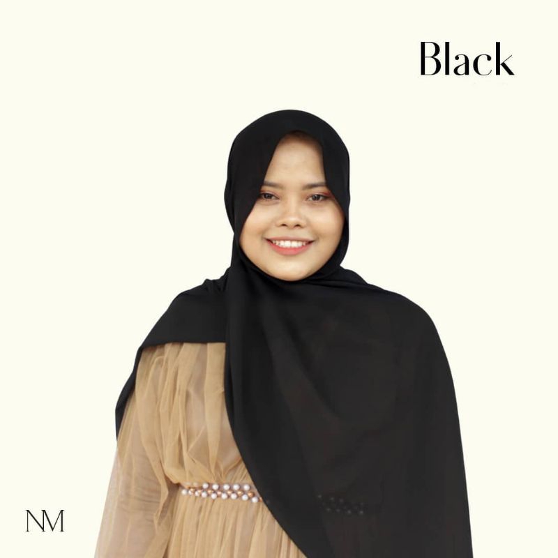 BLACK AMERTA | PASHMINA CERUTY BABYDOLL PREMIUM | 180×75cm