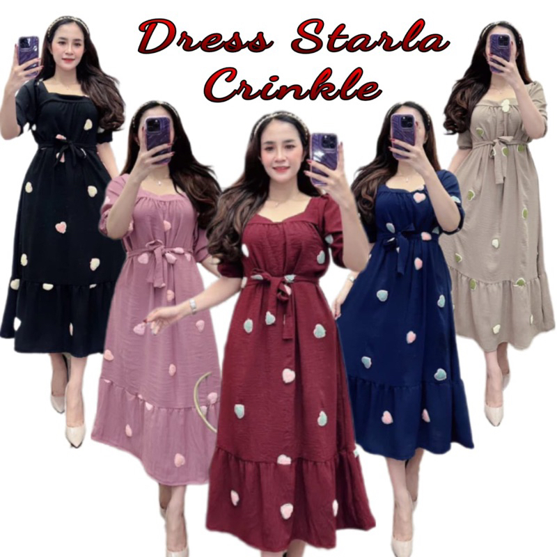 Daster Pompom Love Terakota crinkle airflow Premium Virall