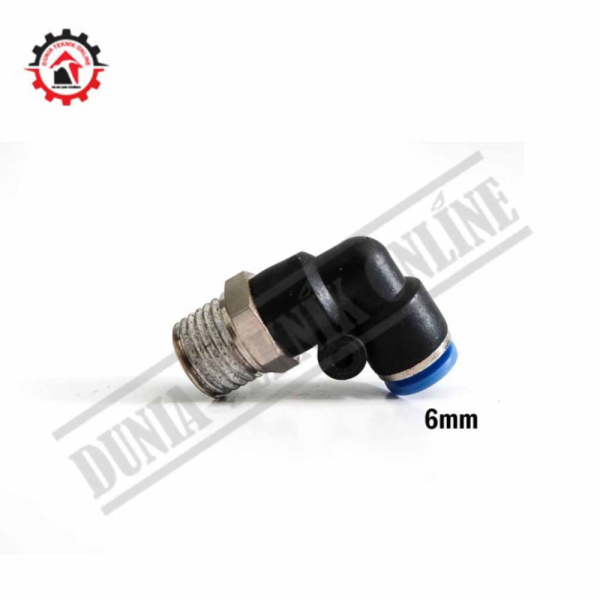 Nepel L Selang Drat 6mm / Nepel PU Fitting 6 mm / Nepel Kompresor Berkualitas