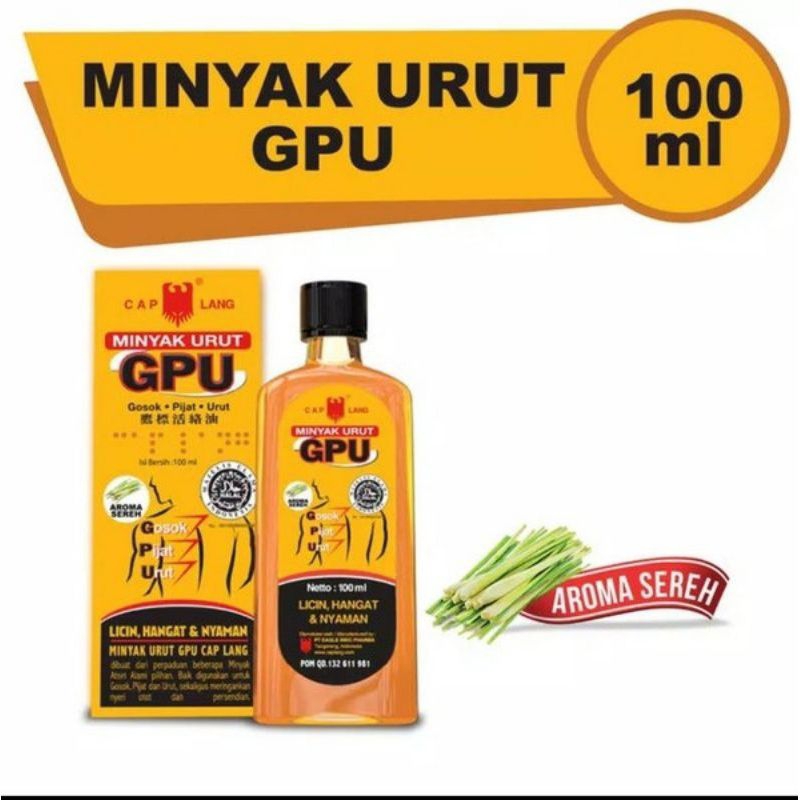 Minyak GPU Sereh 100ml/60ml/30ml Minyak Urut /Minyak Pijat
