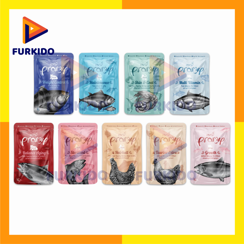 Pramy Cat Wet Food Pouch 70 Gram / Makanan Basah Kucing