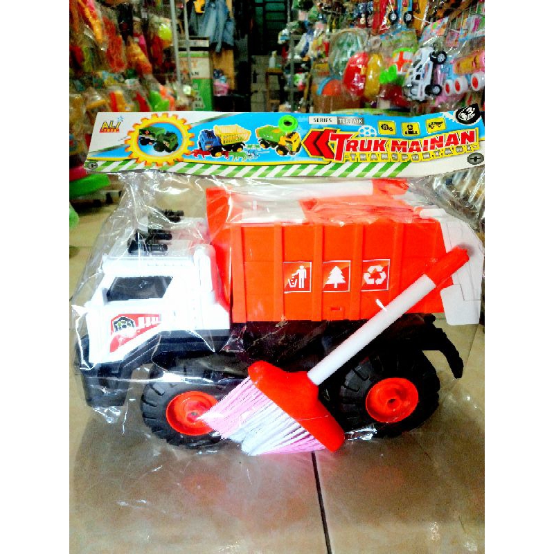 MAINAN ANAK EDUKASI TRUK SAMPAH + SAPU JUMBO UKURAN BESAR