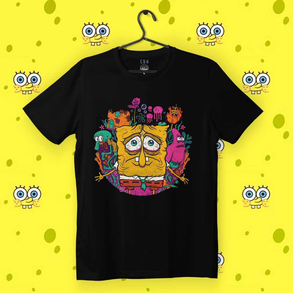 KAOS KARTUN SPONGEBOB | KAOS DISTRO PRIA WANITA ORI BY C&H | CHSPB 05
