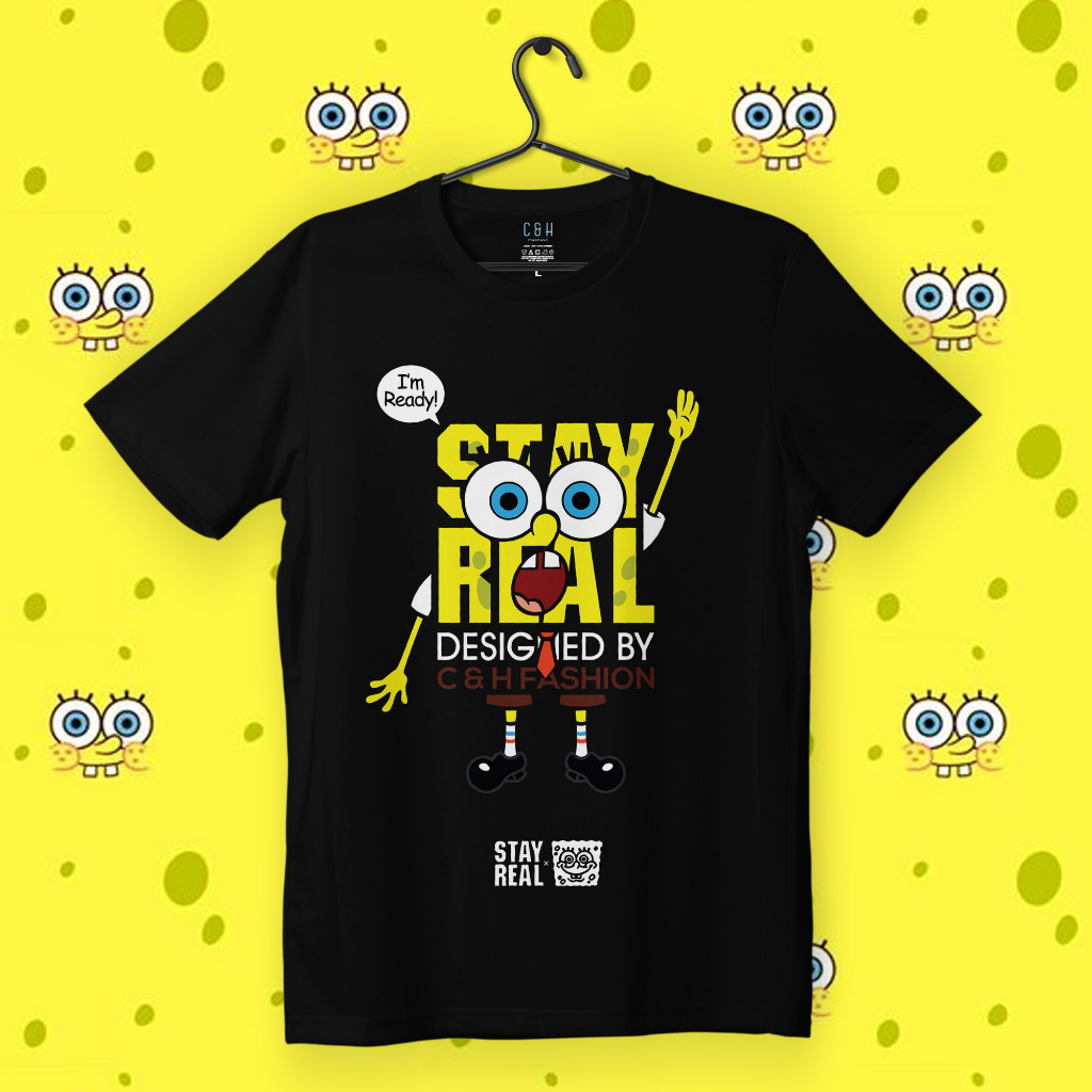 KAOS KARTUN SPONGEBOB | KAOS DISTRO PRIA WANITA ORI BY C&H | CHSPB 07